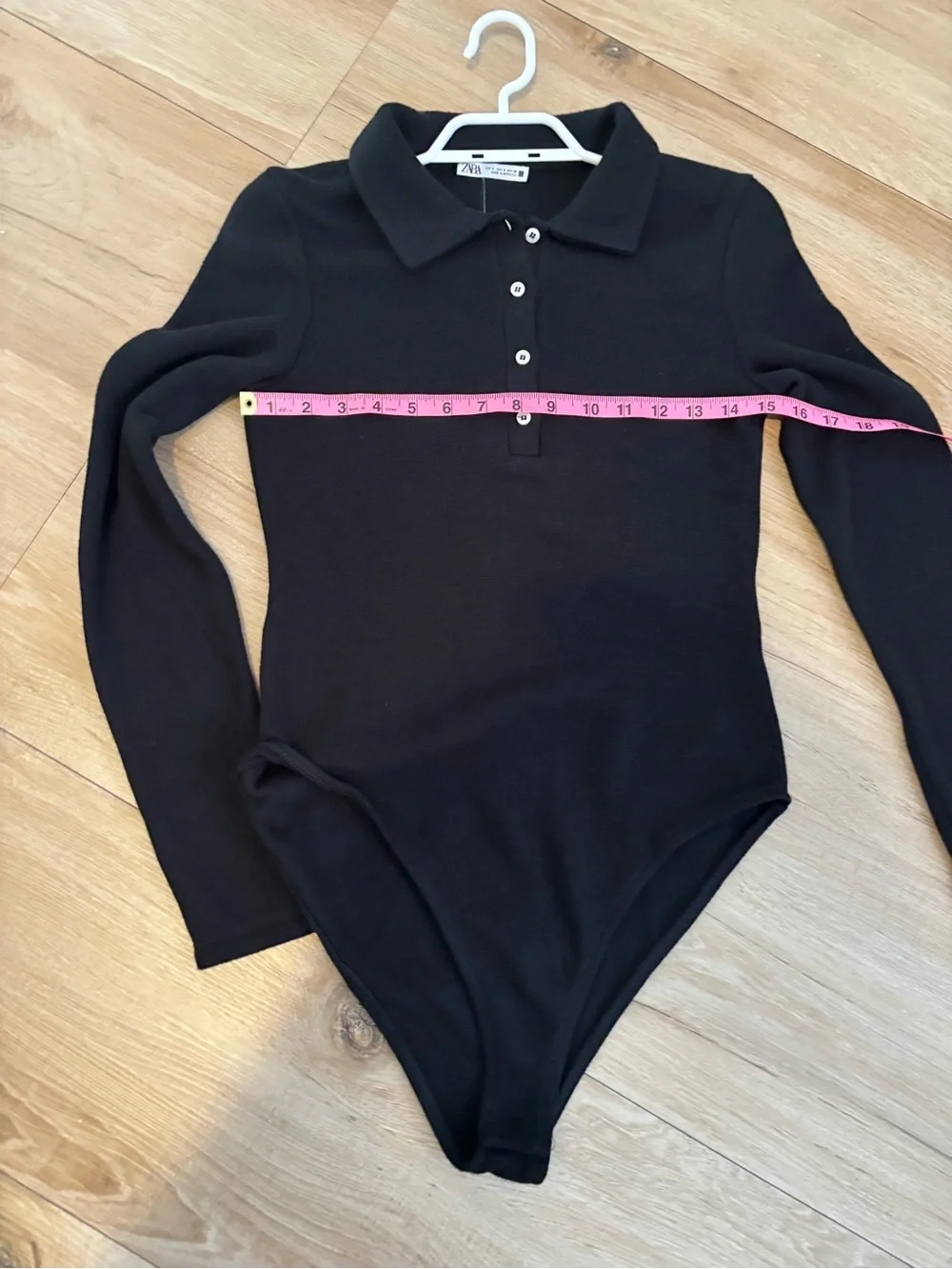 Zara Black Long-Sleeve Polo Bodysuit - Picture 5 of 5